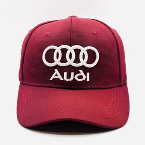 Audi Slideback Baseball Hat Red One Size Adjustable Embroidered Logo